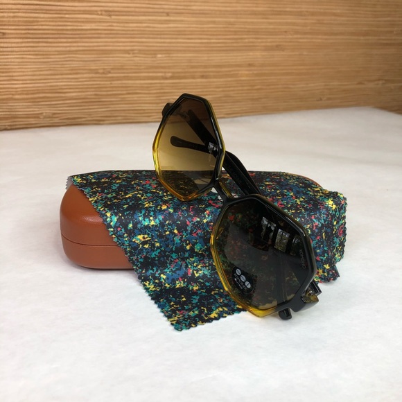 KOMONO Bonnie Expressionist Sunglasses (NEW) black gold - Picture 3 of 10